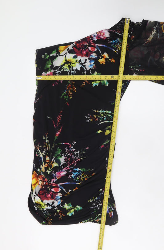 Star by Julien Macdonald Women’s Multicoloured Floral One Shoulder Knee Length Dress Size 14