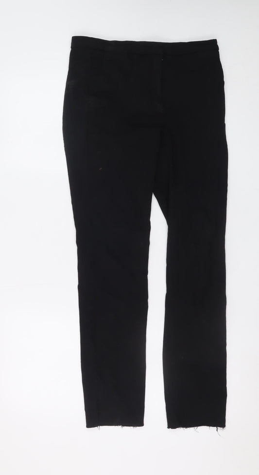 MNG Womens Black Slim Trousers Size 10 Cotton Stretch Workwear
