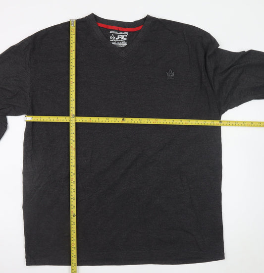 Just Royal Clothing Men's Black 3XL V-Neck Long Sleeve T-Shirt