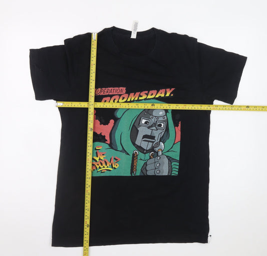 Bella + Canvas Men's Black Operation Doomsday Graphic T-Shirt Medium Cotton