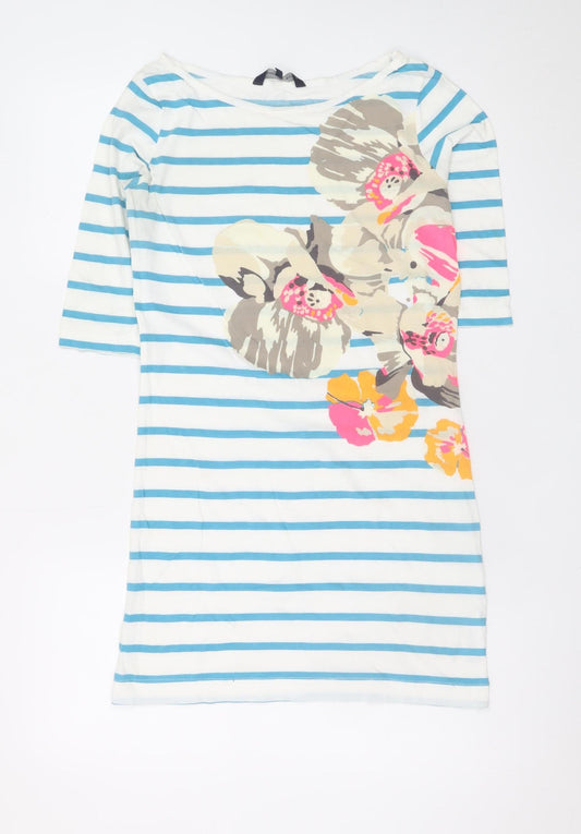 Additional front view of French Connection Women’s Multicoloured Cotton Striped Shift Dress, size UK 10