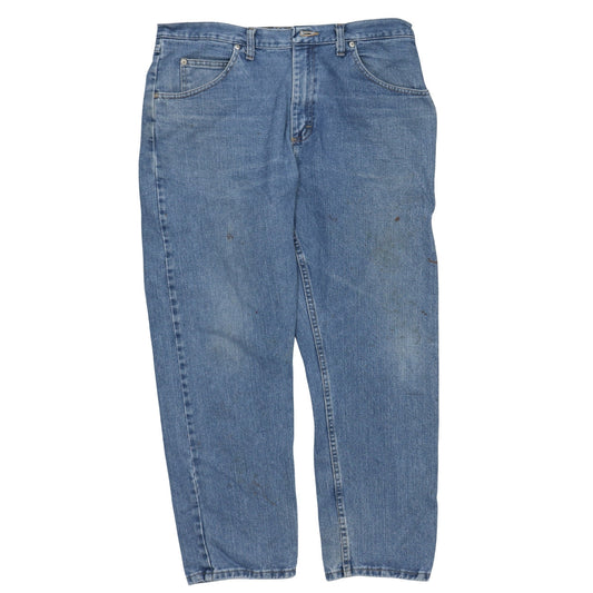 Wrangler Men Blue 36x30 Regular Fit Straight Denim Jeans