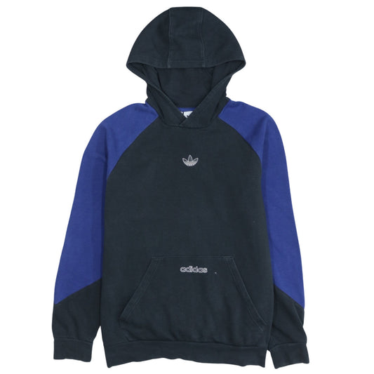 Additional front view of Adidas boys’ black & blue pullover hoodie 14-15 years cotton logo sportswear