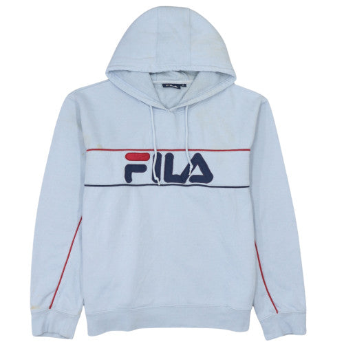 Additional front view of Fila Women Light Blue Pullover Hoodie XL Cotton Blend Logo