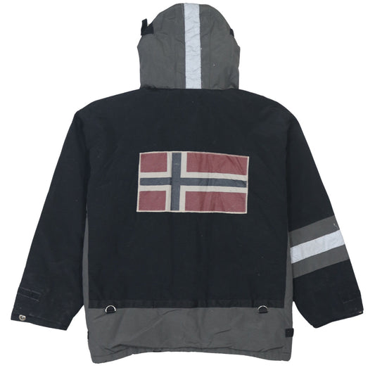 Napapijri Men's Black Hooded Waterproof Parka Jacket M