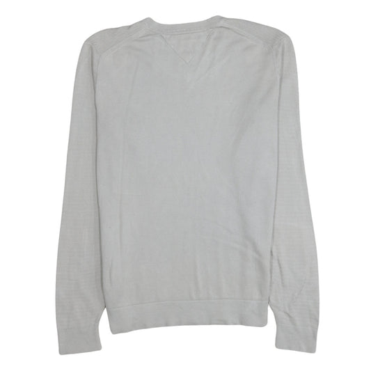 Tommy Hilfiger Men's Beige Organic Cotton V-Neck Jumper Size L