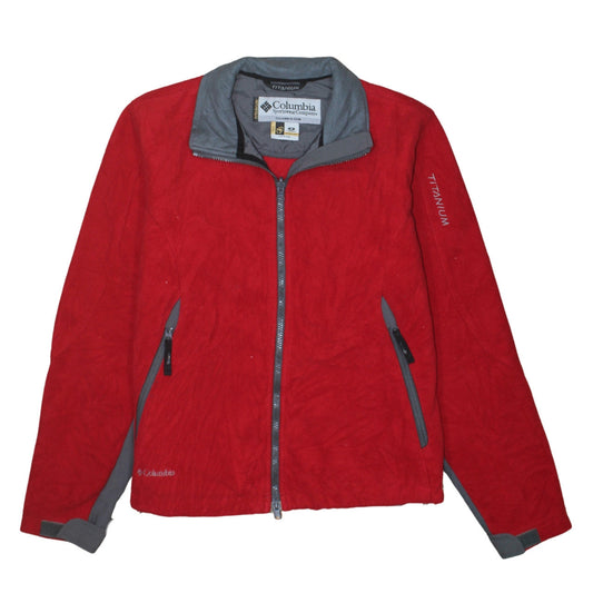 Additional front view of Columbia Red Soft Shell Jacket unisex adults m hiking outdoor