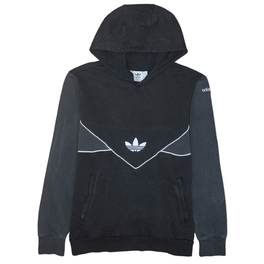 Additional front view of Adidas boys’ black pullover hoodie 13-14 years colourblock sports fleece