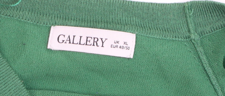 Additional view of Gallery Women's Green XL Crew Neck Long Sleeve Knit jumper