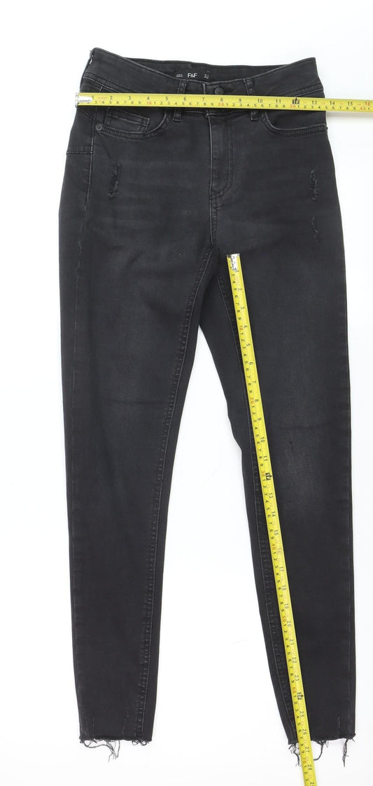 F&F Women’s Black High Rise Skinny Jeans Size 8