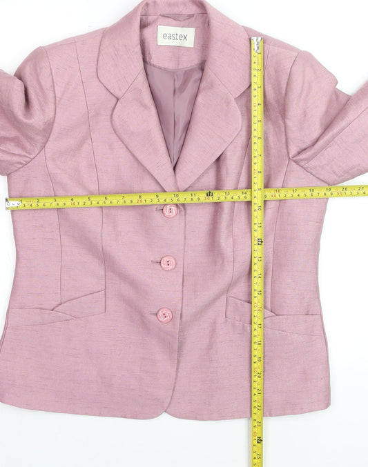 Eastex Womens Pink Single-Breasted Tailored Blazer UK 10