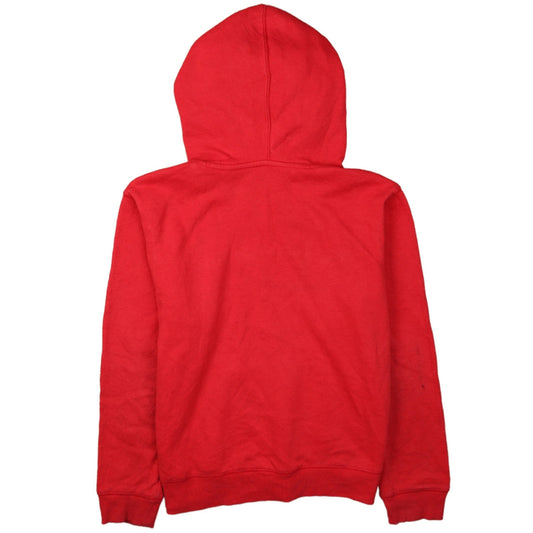 Champion Womens Red Pullover Hoodie Size L Embroidered Logo Sweatshirt