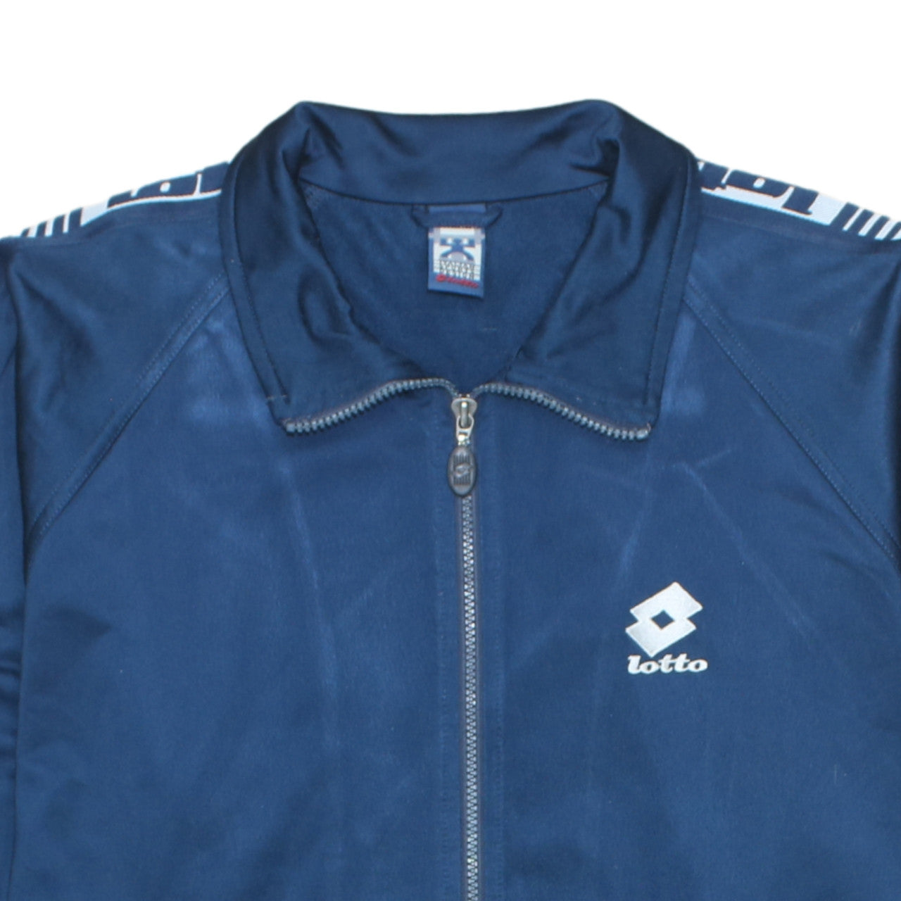 Lotto Mens Blue Full Zip Sports Sweatshirt XL Retro Track Top