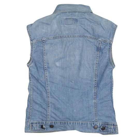 Levi Strauss & Co Blue Denim Sleeveless Waistcoat Men's S Vintage Style