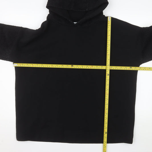 Gallery Women's Black Hoodie Large Cotton Blend Pullover