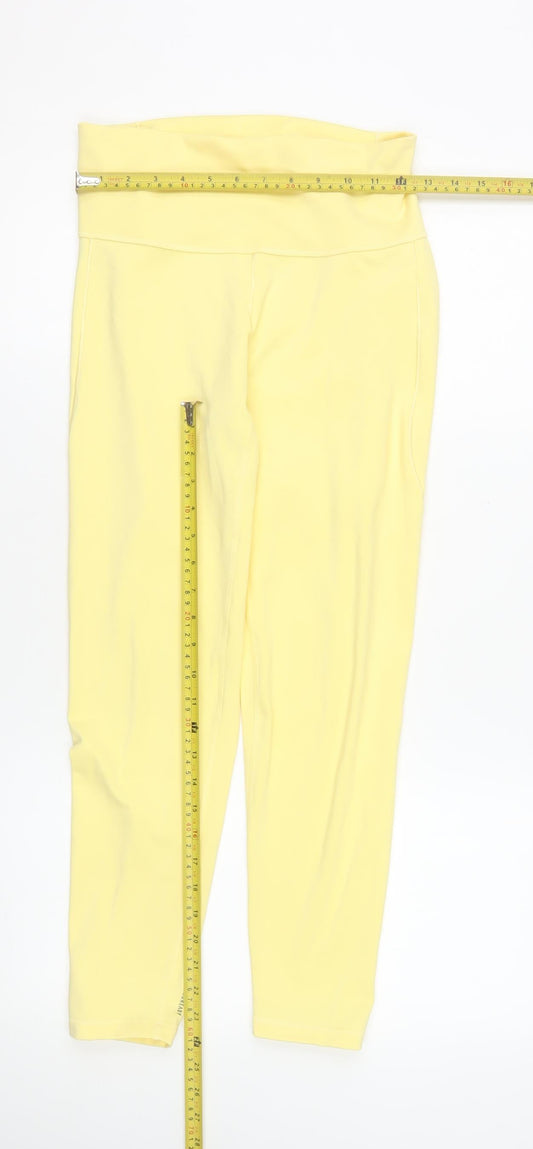 Adidas Womens Yellow L Ankle Leggings Stretch Activewear Trousers