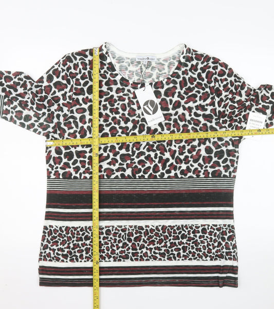 Voulez Vous Women's Multicoloured Animal Print Long Sleeve Top Size 18