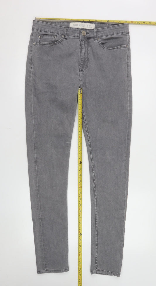 New Look Men Grey Super Skinny Denim Jeans Size 34 Regular