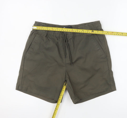 ASOS DESIGN Men's Green XS Chino Shorts with Elastic Waist