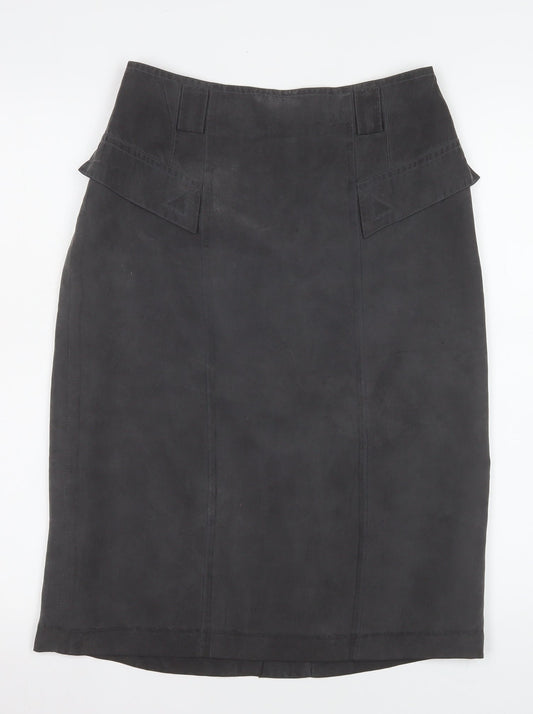 Gerry Weber Women’s Black Leather Pencil Skirt Size 10
