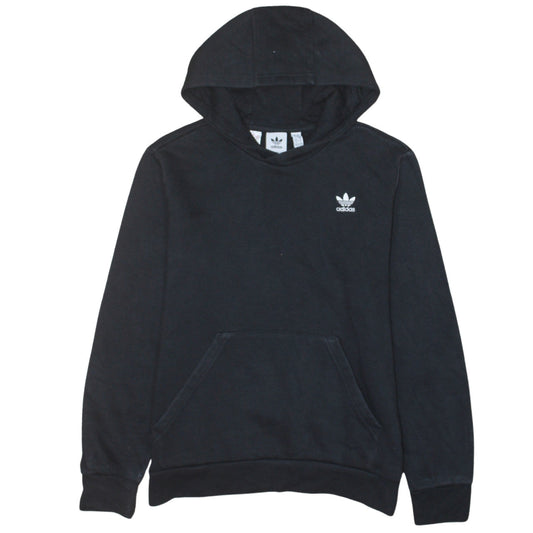 Additional front view of Adidas boys’ black pullover hoodie 13-14 years fleece logo sweatshirt