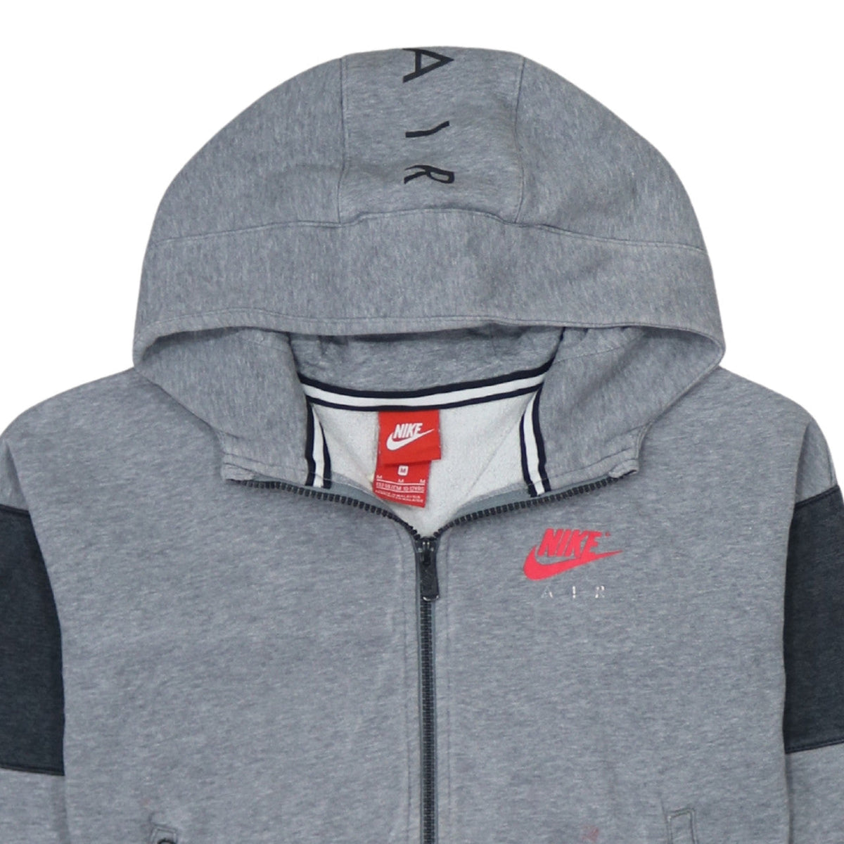 Additional view of Nike boys’ grey full zip hoodie 10-12 years regular fit fleece sweatshirt