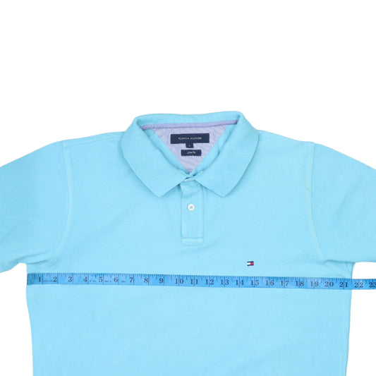 Tommy Hilfiger Men's Blue Slim Fit Cotton Polo Shirt L