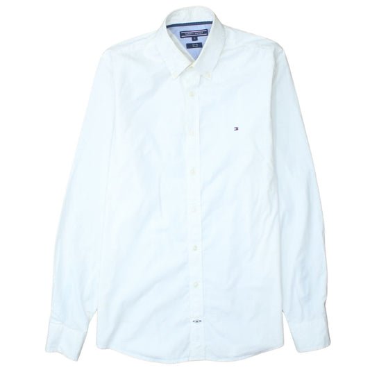 Tommy Hilfiger Men’s White Slim Fit Stretch Button-Up Shirt Size S