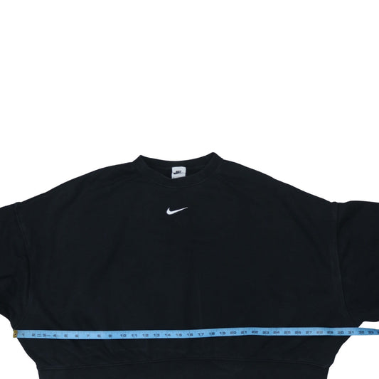 Nike Women Black XL Pullover Sweatshirt Crew Neck Logo Sportswear