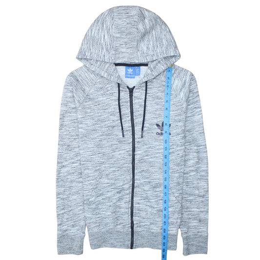 Adidas Women Grey Full Zip Hoodie Size 16 Hooded Sweatshirt