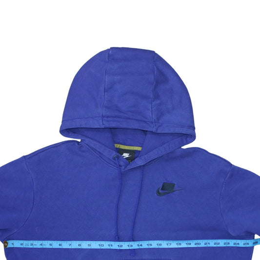 Nike Women's Blue Pullover Hoodie L Cotton Blend Casual Sweatshirt