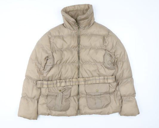 Additional front view of Denim Co Women Beige, size 16, Puffer Jacket Nylon Winter Coat
