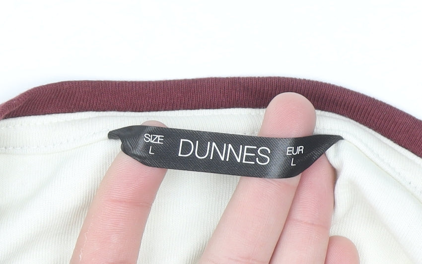 Additional view of Dunnes Women Ivory Ringer Long Sleeve T-Shirt, size 16