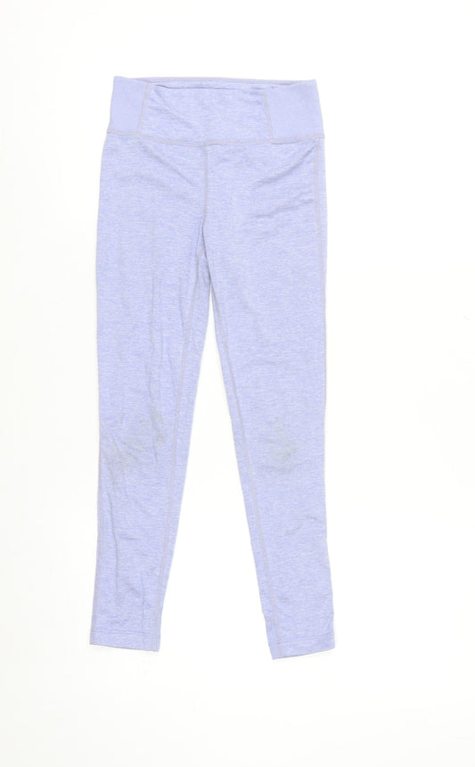 Additional front view of Nike Yoga Dri-FIT Blue Teen girls’ s slim fit stretch leggings
