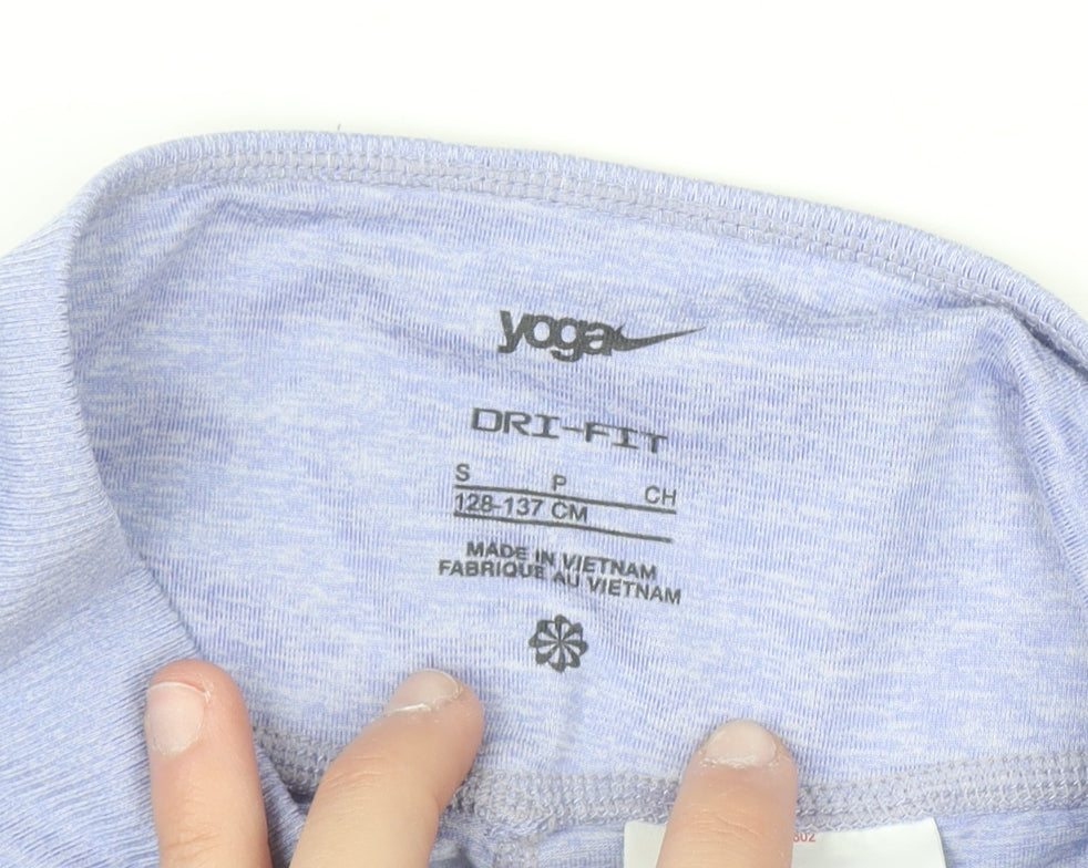 Additional view of Nike Yoga Dri-FIT Blue Teen girls’ s slim fit stretch leggings