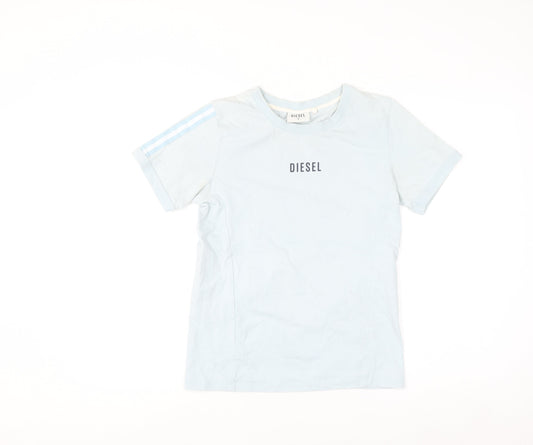 Diesel Women's Blue Slim Fit Cotton Stretch T-Shirt Size S