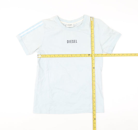 Diesel Women's Blue Slim Fit Cotton Stretch T-Shirt Size S