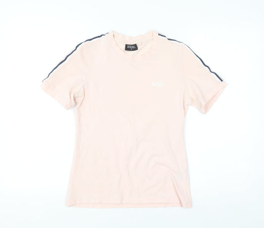 Diesel Womens Pink Slim Fit Short Sleeve T-Shirt Size S