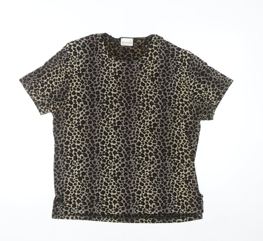 Additional front view of Roman Originals Women’s Leopard Print Short Sleeve T-Shirt M/L