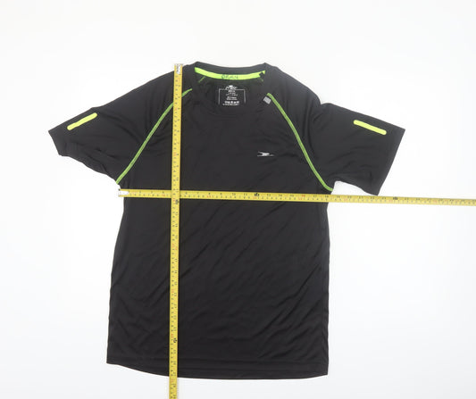 Crane Men's Black Medium Athletic Running T-Shirt
