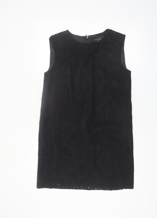 Additional front view of French Connection Women's Black Lace Shift Dress, size 6