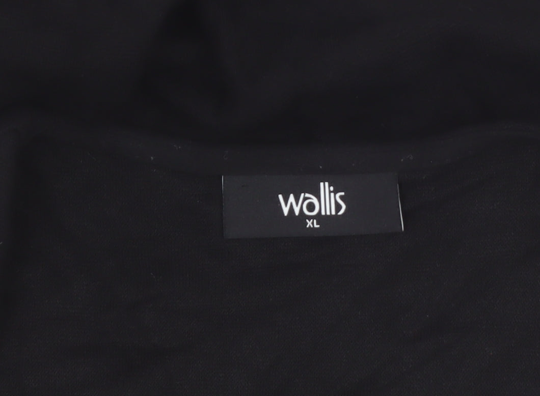 Wallis Womens Black XL Long Sleeve Zip Pocket Open Cardigan