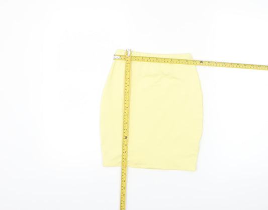 Oh Polly Women's Yellow High Waisted Pencil Skirt Size 6