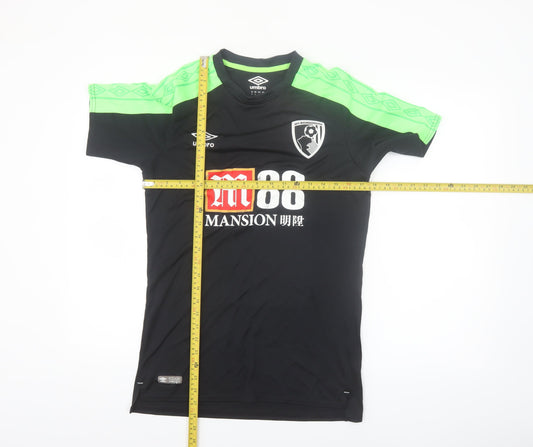 Umbro Men’s Black Green AFC Bournemouth Football Jersey T-Shirt Size S