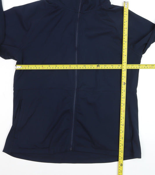 Jockey Men's Blue L Track Jacket Full Zip Stretch Athletic Fit
