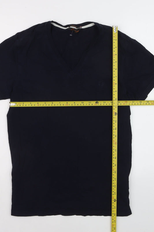 Ben Sherman Men's Blue V-Neck Cotton T-Shirt Size L
