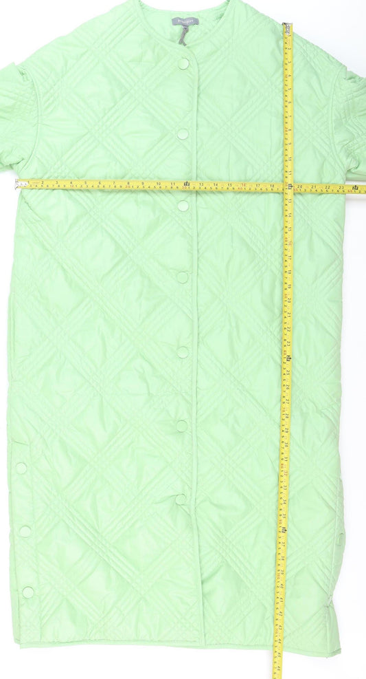 Principles Women's Green Quilted Long Coat Size 12
