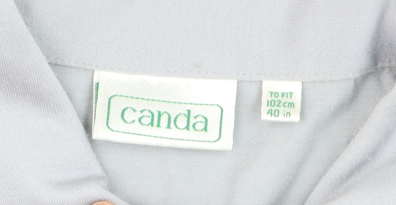 Brand and care label for Canda Men's Grey Cotton Blend Zip Waistcoat, size M, 40in