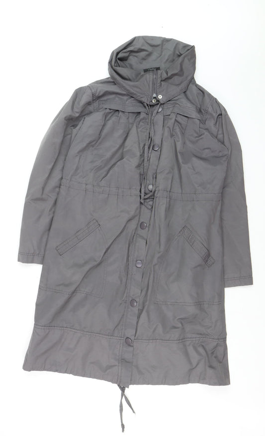 Carling Women’s Grey Hooded Long Anorak Coat Size 8