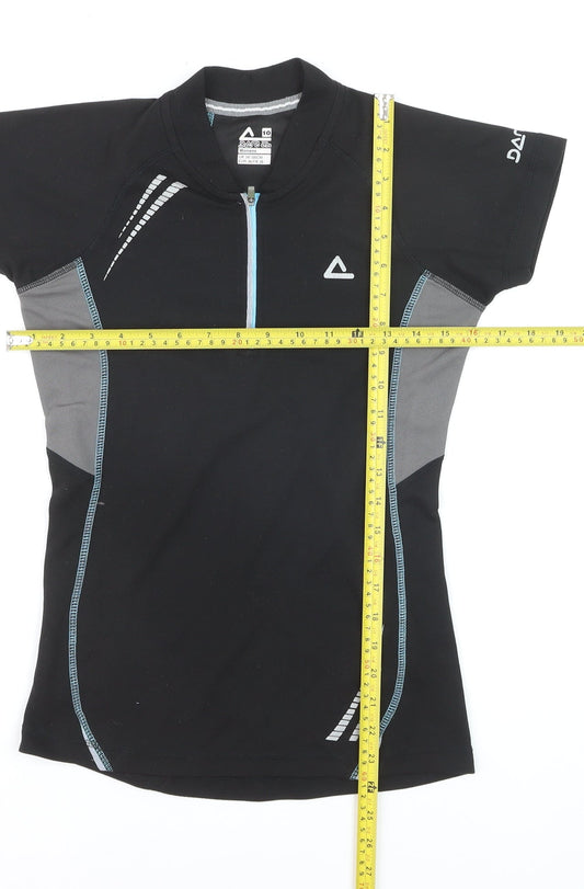 Dare 2b Womens Black Short Sleeve Athletic Zip T-Shirt UK 10